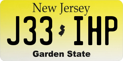 NJ license plate J33IHP