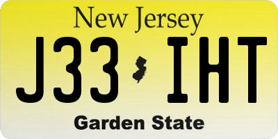 NJ license plate J33IHT