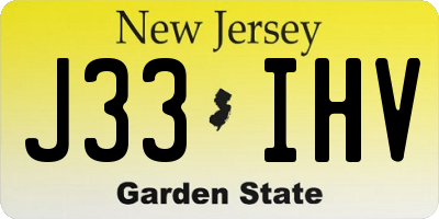 NJ license plate J33IHV