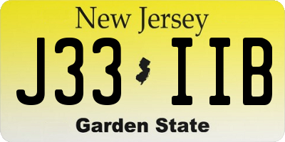 NJ license plate J33IIB