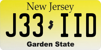 NJ license plate J33IID