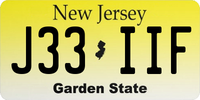 NJ license plate J33IIF