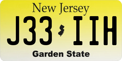 NJ license plate J33IIH