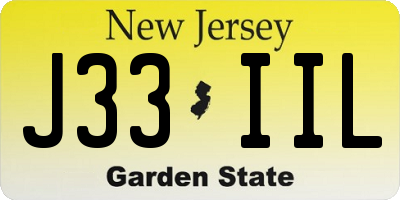 NJ license plate J33IIL