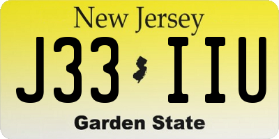 NJ license plate J33IIU