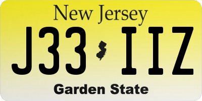 NJ license plate J33IIZ