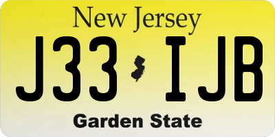 NJ license plate J33IJB