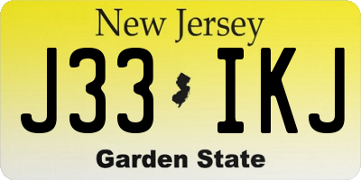 NJ license plate J33IKJ