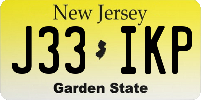 NJ license plate J33IKP