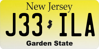 NJ license plate J33ILA