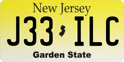 NJ license plate J33ILC
