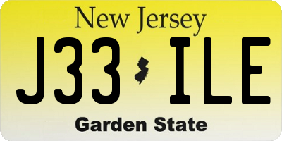 NJ license plate J33ILE