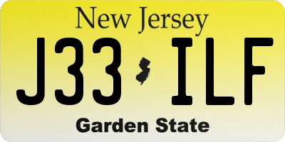 NJ license plate J33ILF