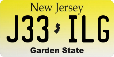 NJ license plate J33ILG