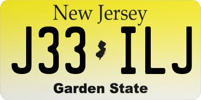 NJ license plate J33ILJ