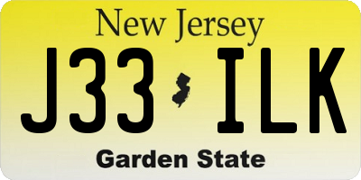 NJ license plate J33ILK