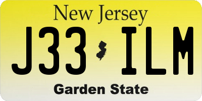 NJ license plate J33ILM