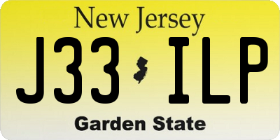 NJ license plate J33ILP