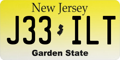NJ license plate J33ILT