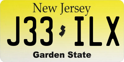 NJ license plate J33ILX