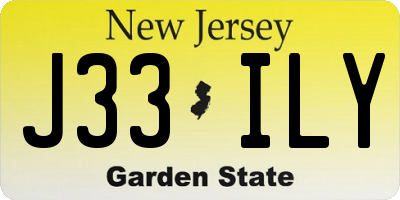 NJ license plate J33ILY