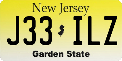 NJ license plate J33ILZ
