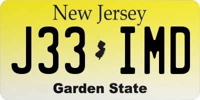 NJ license plate J33IMD