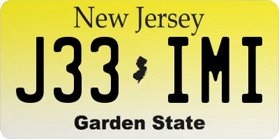 NJ license plate J33IMI