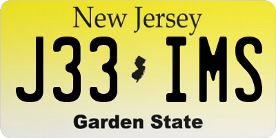 NJ license plate J33IMS