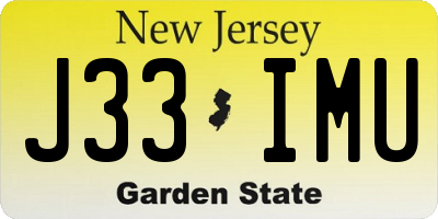 NJ license plate J33IMU