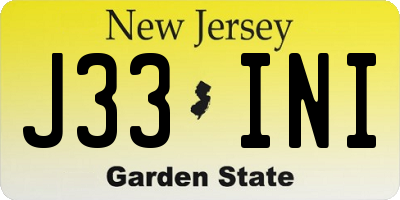 NJ license plate J33INI