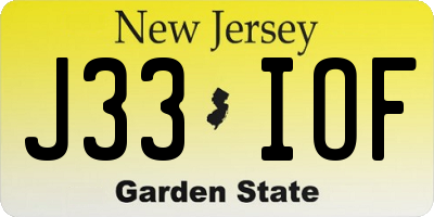 NJ license plate J33IOF