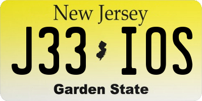 NJ license plate J33IOS