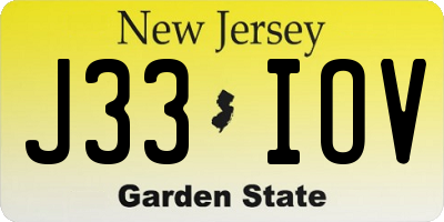 NJ license plate J33IOV