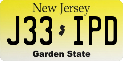 NJ license plate J33IPD