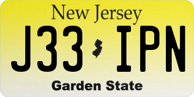 NJ license plate J33IPN