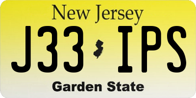 NJ license plate J33IPS