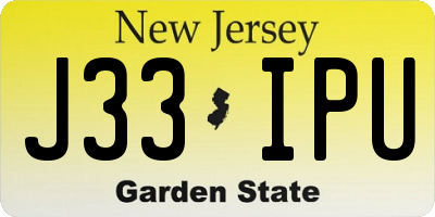 NJ license plate J33IPU
