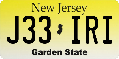 NJ license plate J33IRI