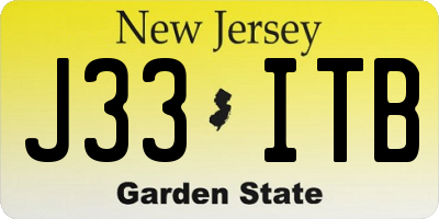 NJ license plate J33ITB