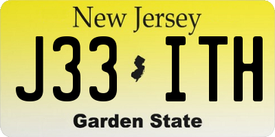 NJ license plate J33ITH