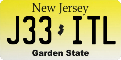 NJ license plate J33ITL