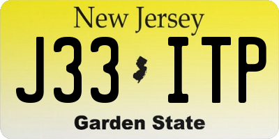 NJ license plate J33ITP