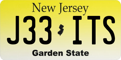 NJ license plate J33ITS