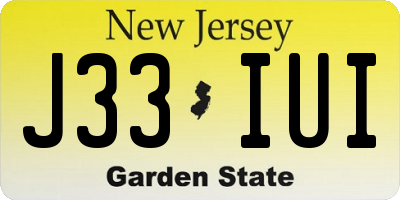 NJ license plate J33IUI