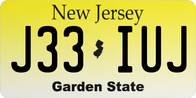 NJ license plate J33IUJ