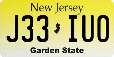 NJ license plate J33IUO