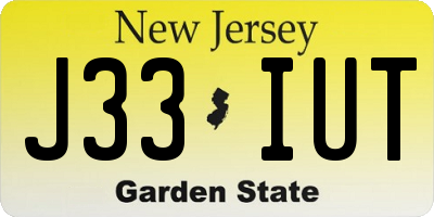 NJ license plate J33IUT