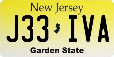 NJ license plate J33IVA