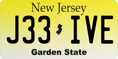 NJ license plate J33IVE